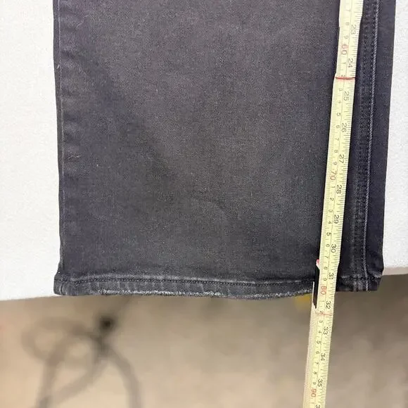 Risen Jeans Vintage Black Wash High Rise Wide Leg Distressed Stretch Denim 13/31 - Picture 9 of 10